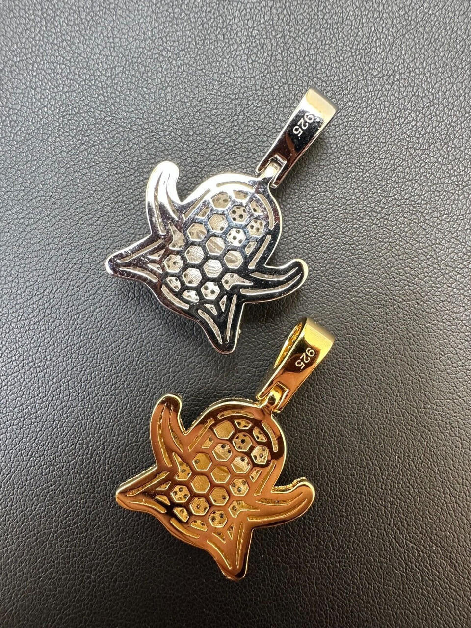 HarlemBling Real 925 Sterling Silver Gold Plated Snapchat Laughing Ghost Piece Pendant CZ