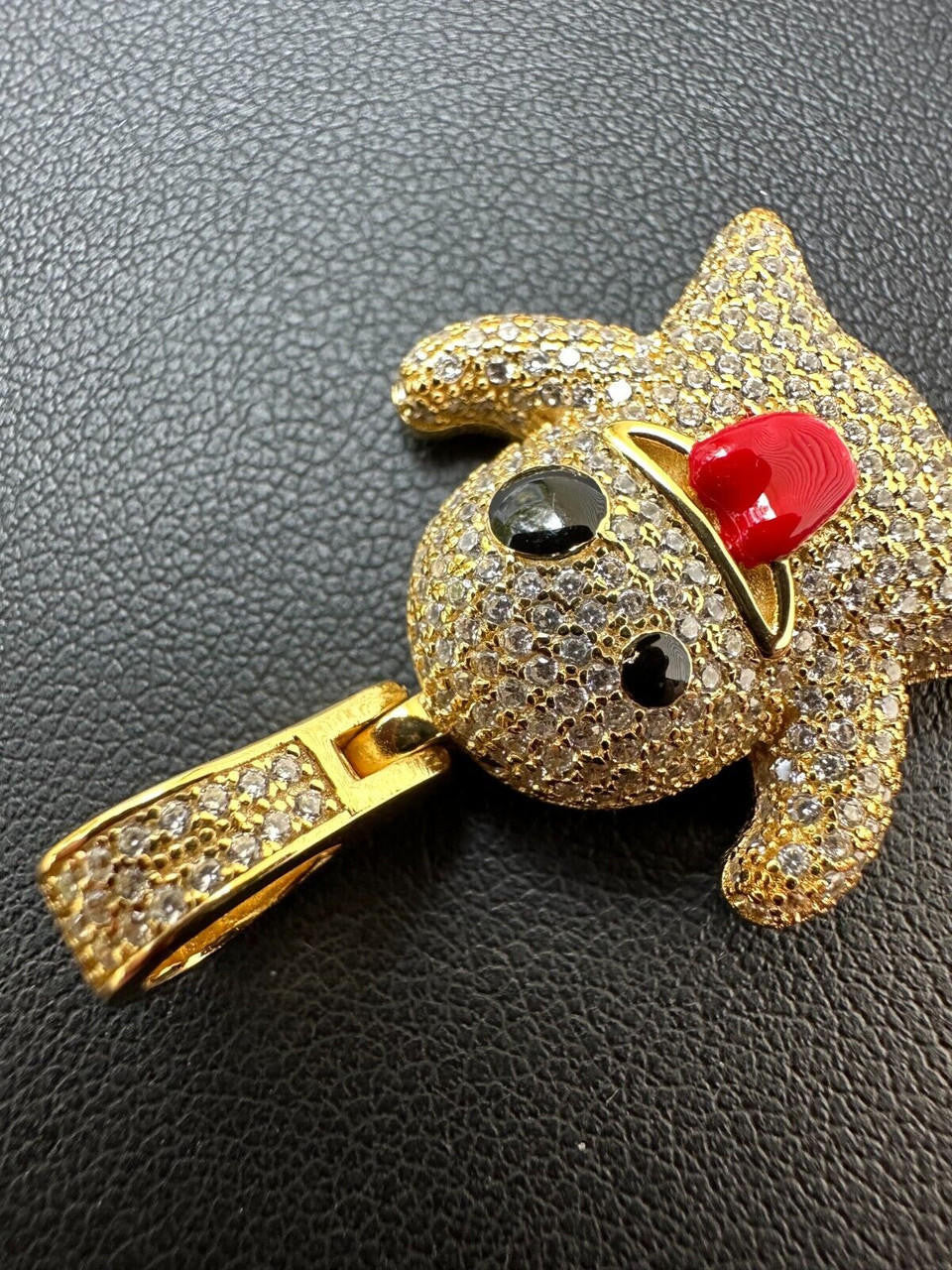 HarlemBling Real 925 Sterling Silver Gold Plated Snapchat Laughing Ghost Piece Pendant CZ