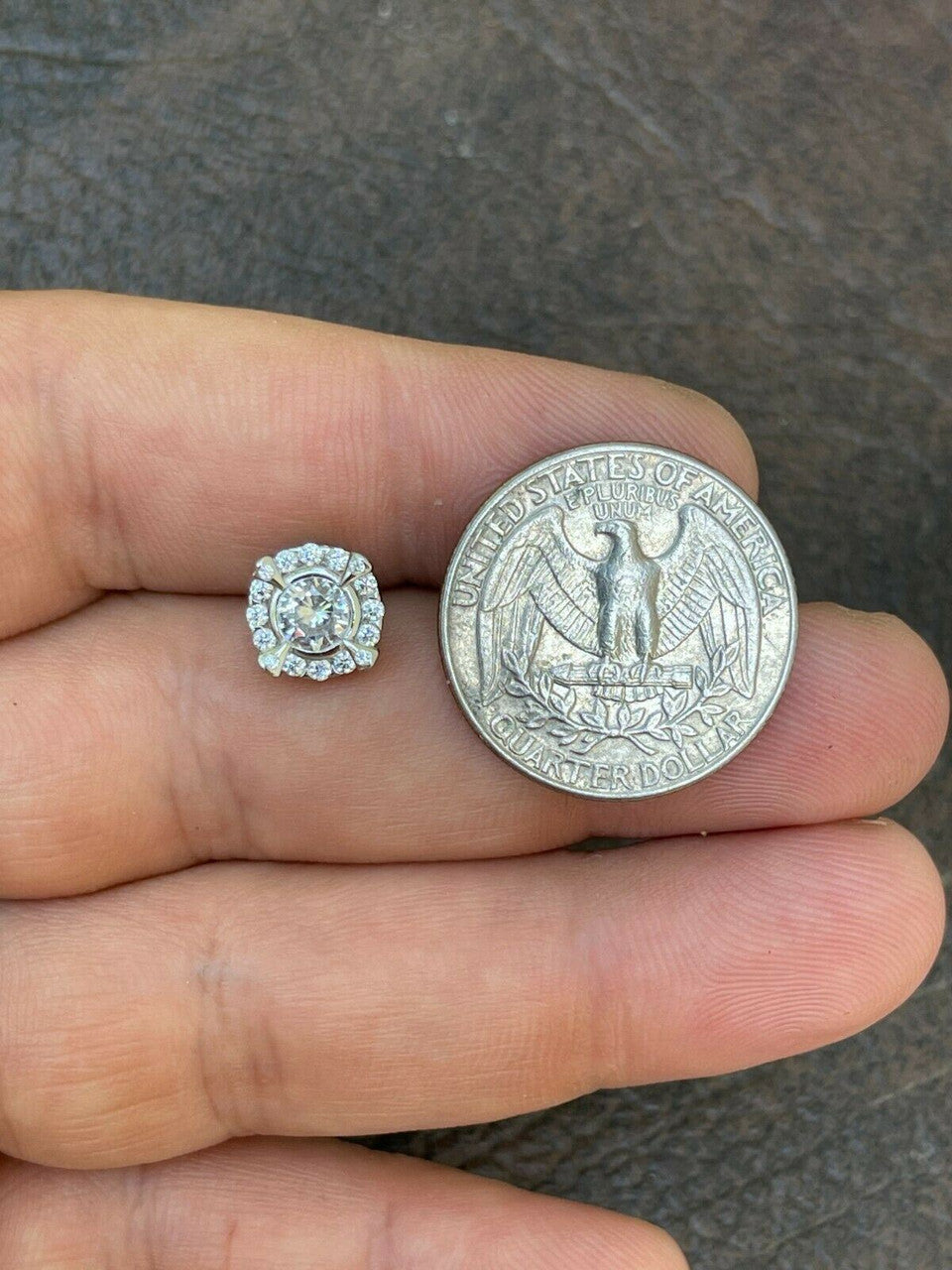 HarlemBling Real 925 Sterling Silver Iced CZ Out Hip Hop Earrings Studs Mens Ladies dollar99 MSRP