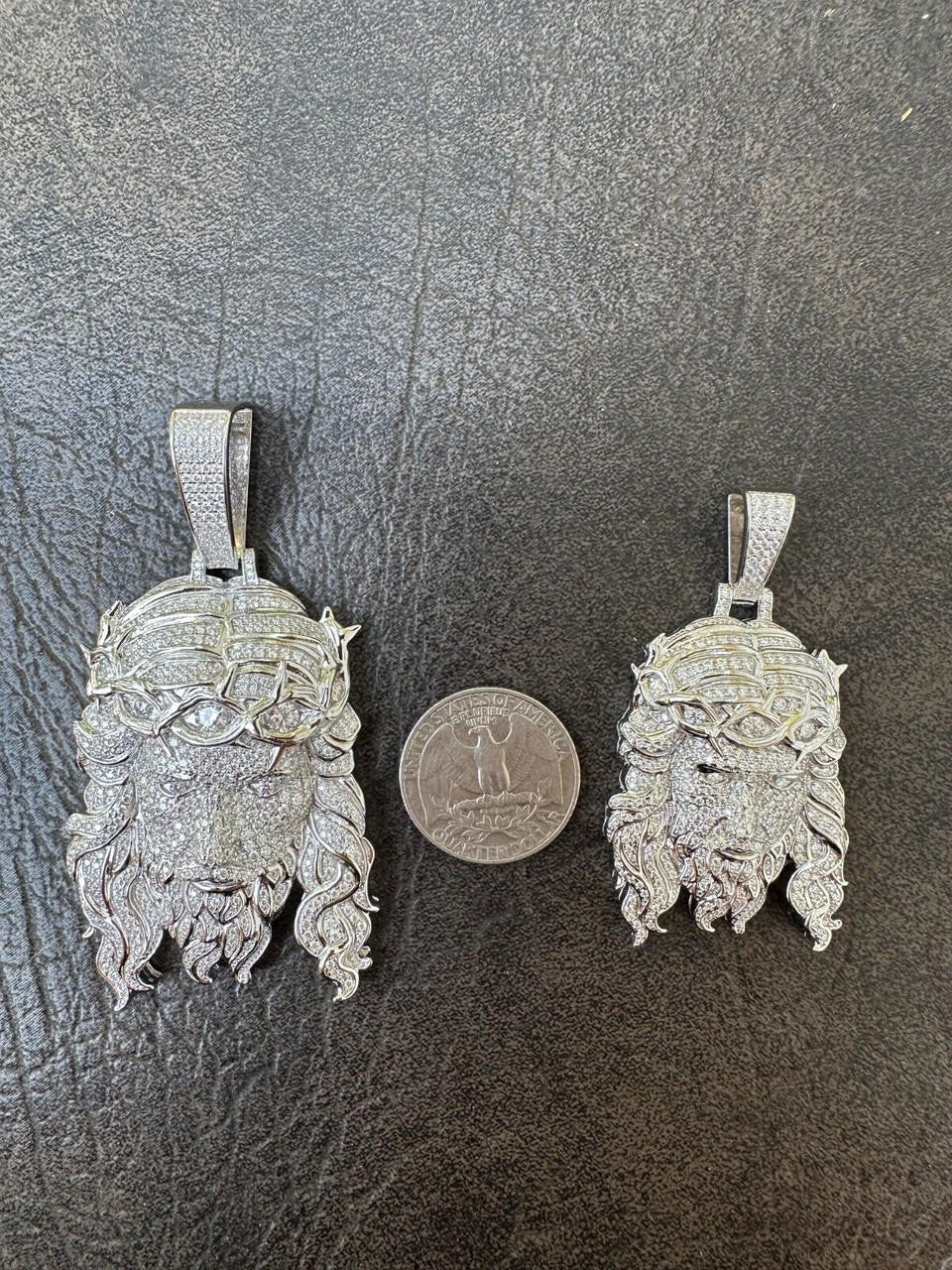 HarlemBling Real 925 Sterling Silver Iced Hip Hop Jesus Piece Pendant Necklace Solid Back