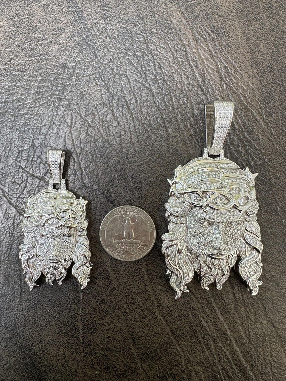 HarlemBling Real 925 Sterling Silver Iced Hip Hop Jesus Piece Pendant Necklace Solid Back