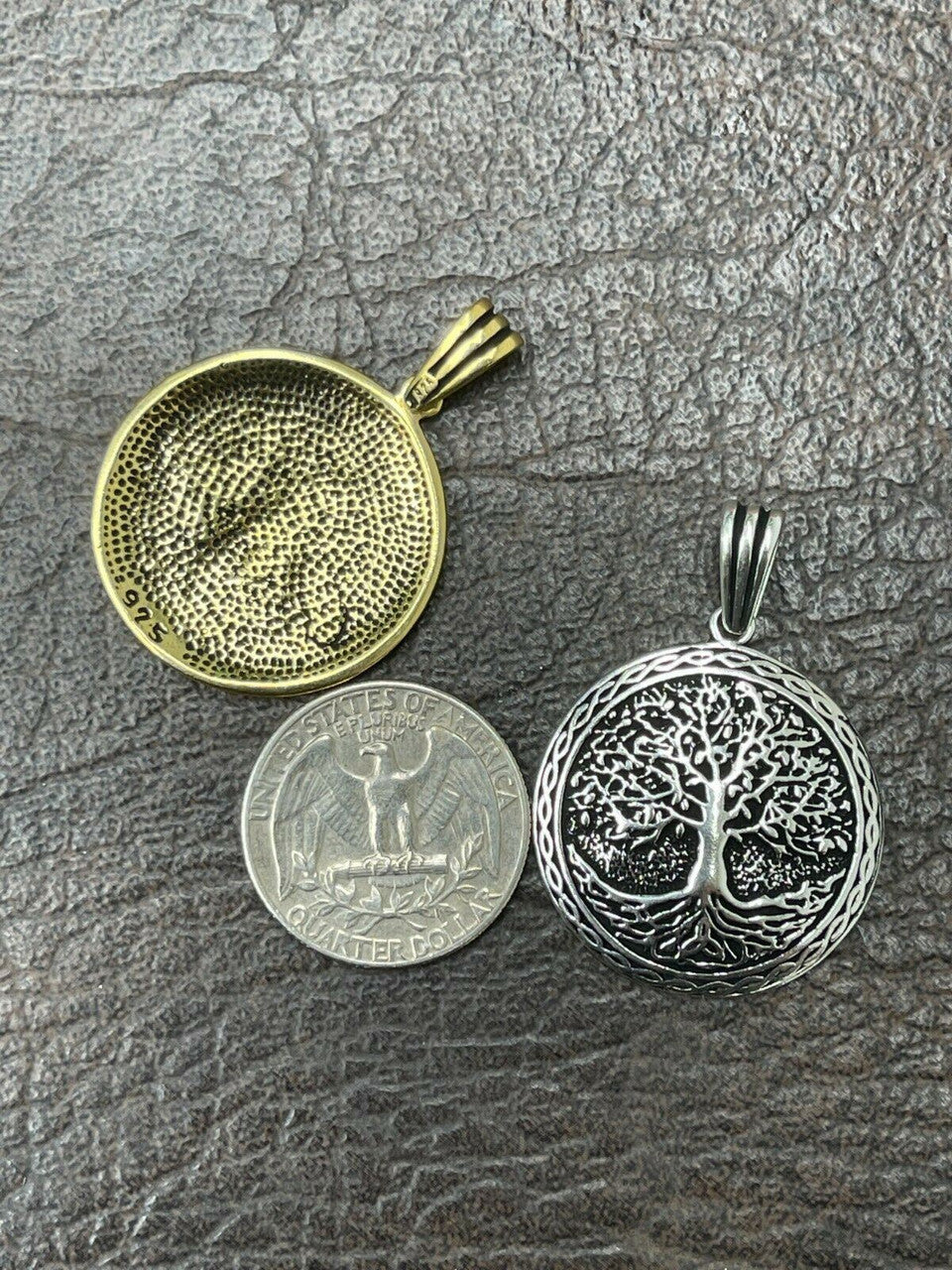 HarlemBling Real 925 Sterling Silver Large Tree Of Life Viking Celtic Pendant Necklace Gold