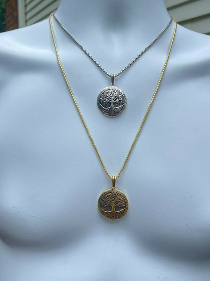 HarlemBling Real 925 Sterling Silver Large Tree Of Life Viking Celtic Pendant Necklace Gold