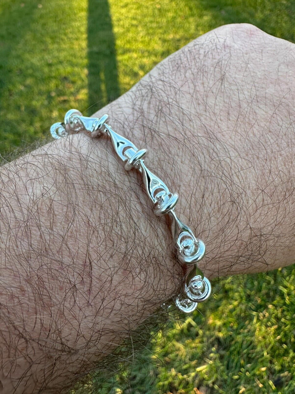 HarlemBling Real 925 Sterling Silver Mens Custom 8mm Barbed Wire Link Bracelet ITALY 7-9"