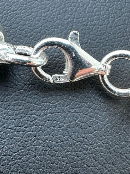 HarlemBling Real 925 Sterling Silver Mens Custom 8mm Barbed Wire Link Bracelet ITALY 7-9"