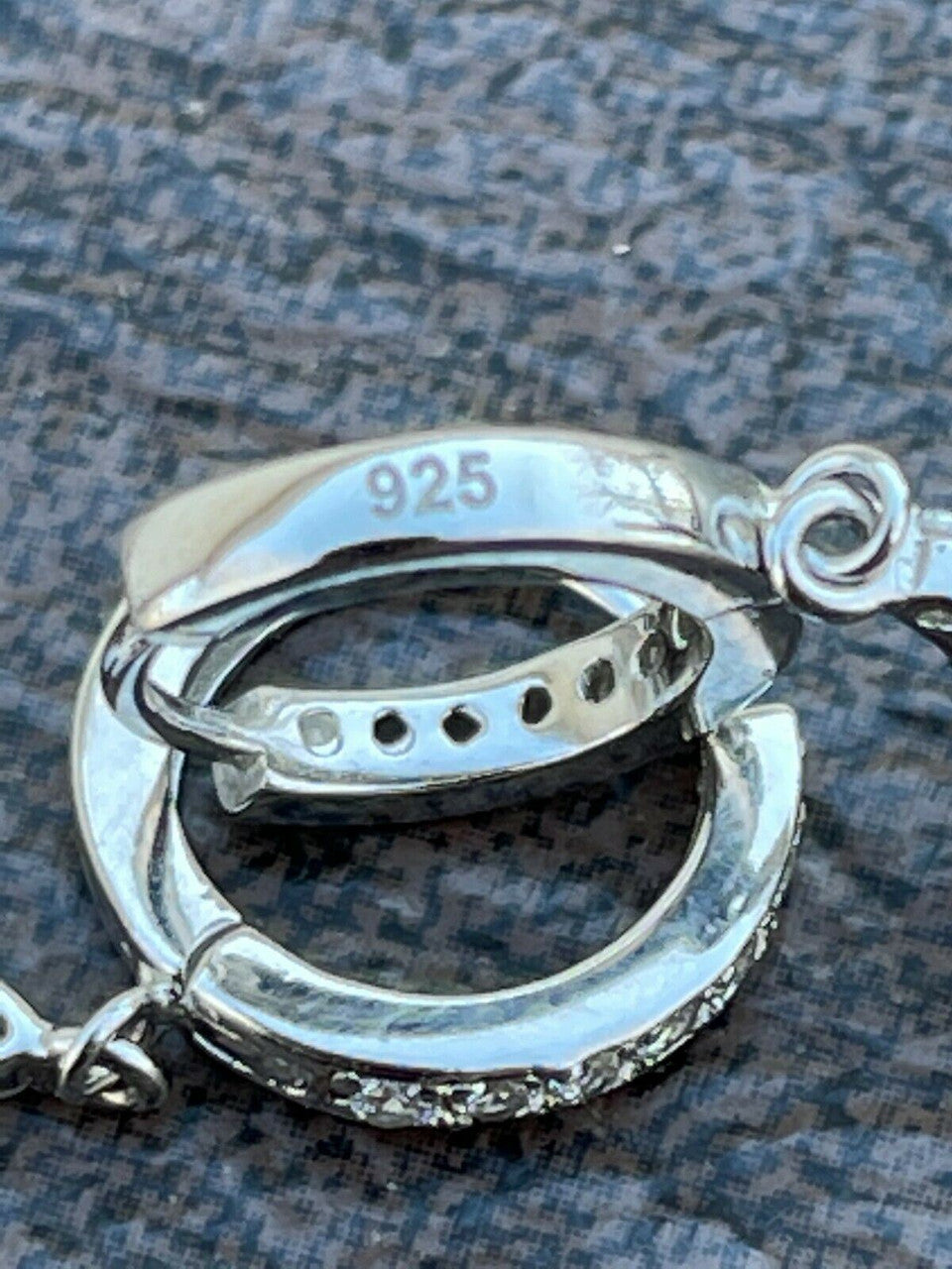 HarlemBling Real 925 Sterling Silver Mens Ladies Dangle Cross Studs Earrings Iced Hip Hop