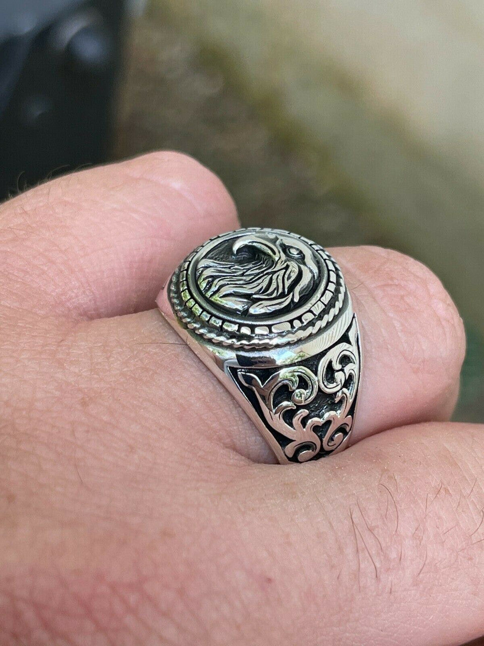 Heavy Genuine Sterling Silver Ring Eagle Hallmarked Solid 925 Heavy Genuine Sterling Silver Ring Eagle Hallmarked Solid 925