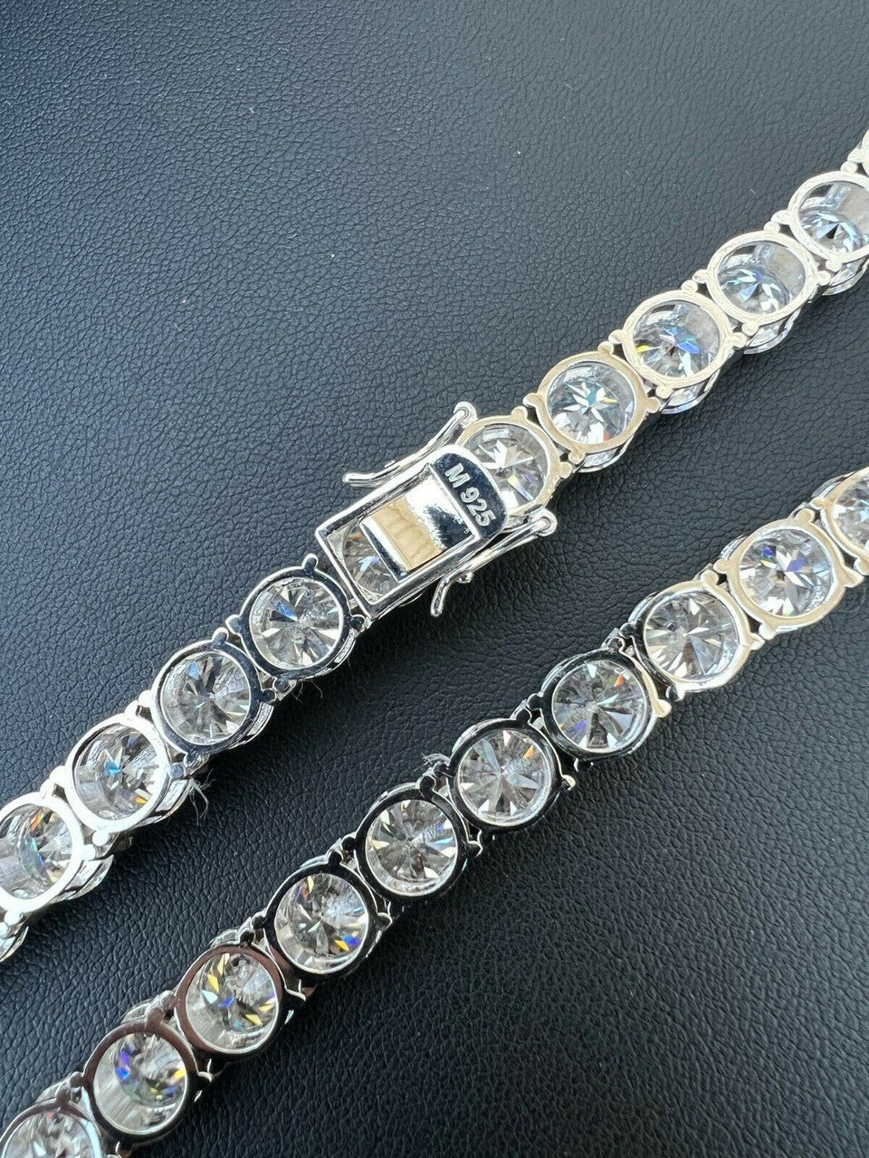 HarlemBling REAL BIG 8mm 100-170ct MOISSANITE Tennis Chain Necklace Pass Diamond Test 16-28