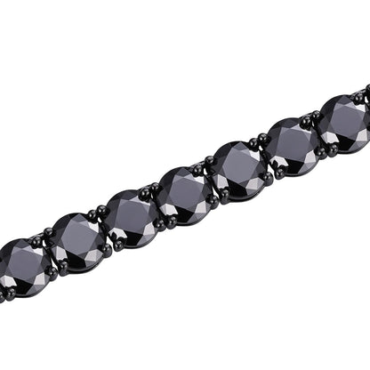 HarlemBling Real Black MOISSANITE 7mm Tennis Bracelet Oxidized Black Rhodium Over 925 Silver