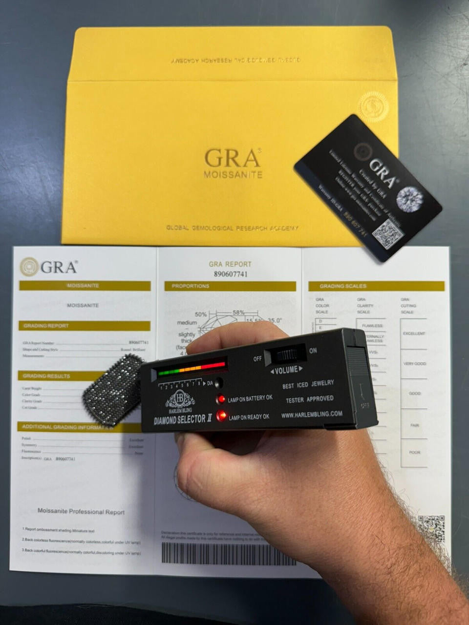 HarlemBling Real Black MOISSANITE Solid 925 Silver Dog Tag Iced Hip Hop Pendant Necklace