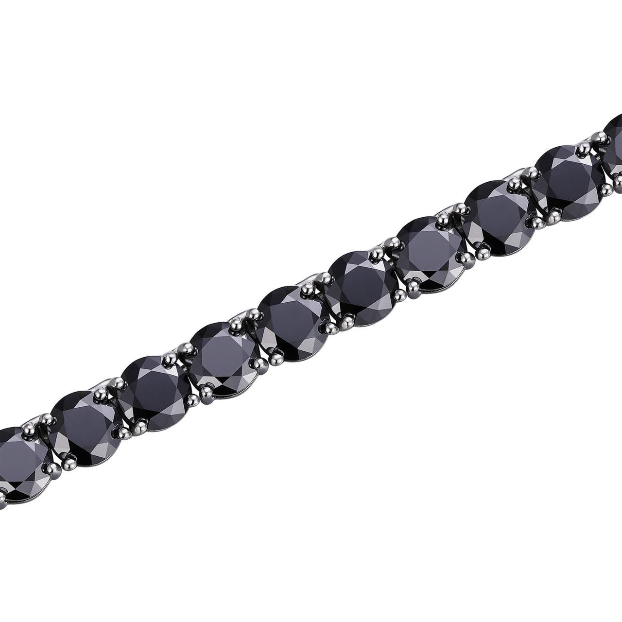HarlemBling Real Black MOISSANITE Thick 7mm Tennis Bracelet 925 Silver Pass Diamond Tester