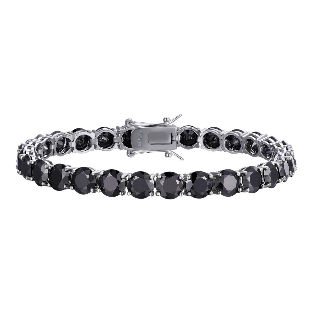 HarlemBling Real Black MOISSANITE Thick 7mm Tennis Bracelet 925 Silver Pass Diamond Tester