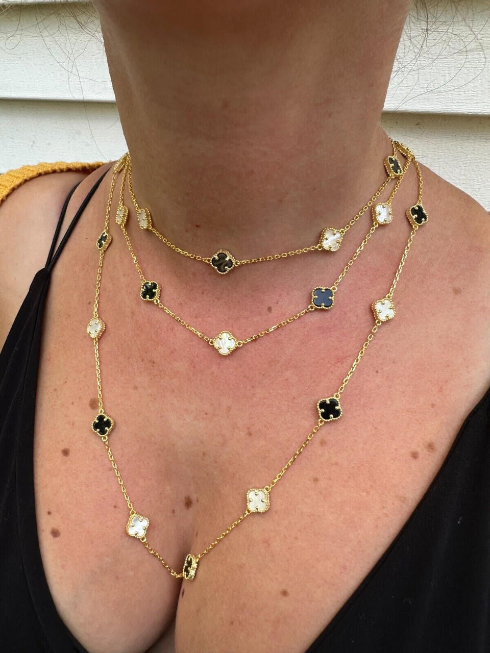 Real Clover Black Onyx & Mother Of Pearl 14-24