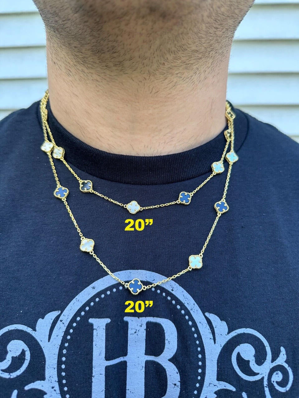 Real Clover Black Onyx & Mother Of Pearl 14-24
