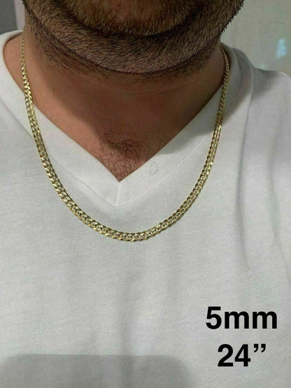 HarlemBling Real Cuban Link Chain Bracelet 14k Gold and Solid 925 Silver Two Tone Diamond Cut