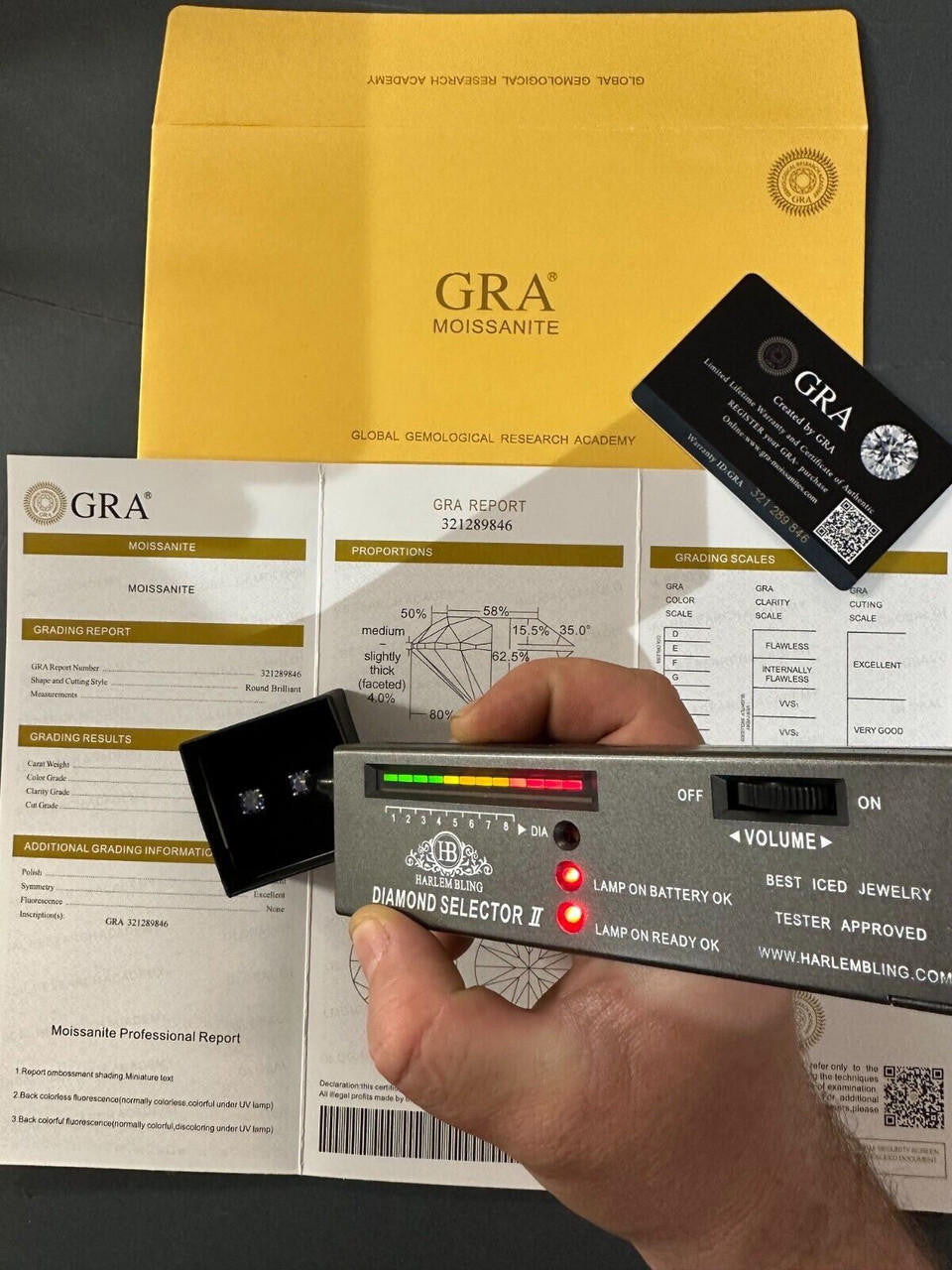 HarlemBling Real Dark Navy Blue Moissanite Screwback Stud Earrings 925 Silver 3-8mm Iced