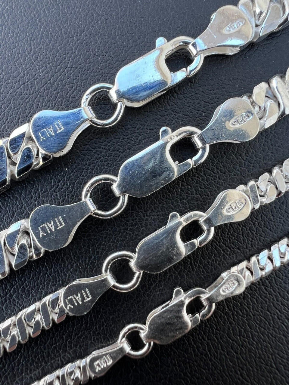 HarlemBling Real Dollar Cuban Link Chain Or Bracelet Solid 925 Sterling Silver ITALY 2.5-6mm