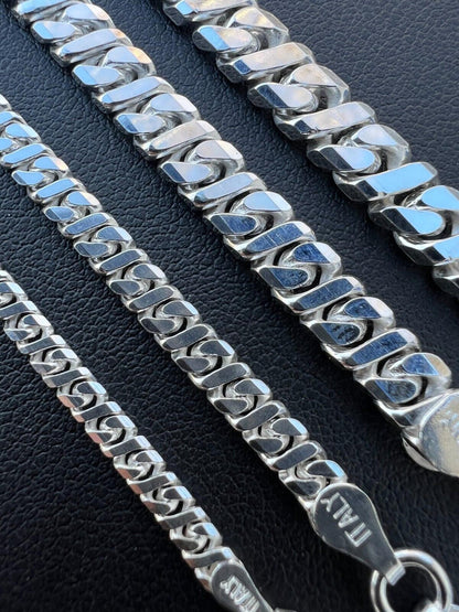 HarlemBling Real Dollar Cuban Link Chain Or Bracelet Solid 925 Sterling Silver ITALY 2.5-6mm