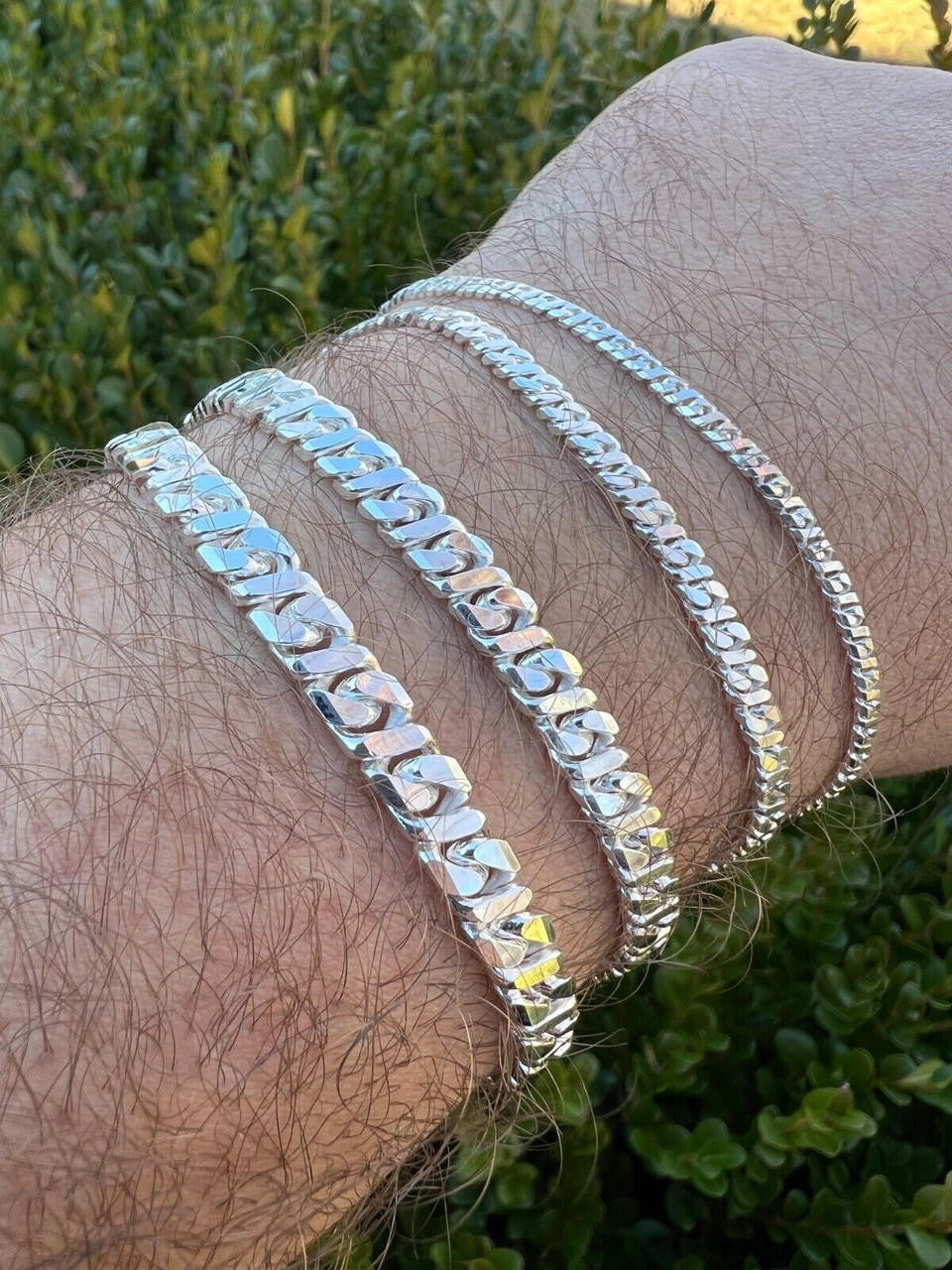 HarlemBling Real Dollar Cuban Link Chain Or Bracelet Solid 925 Sterling Silver ITALY 2.5-6mm