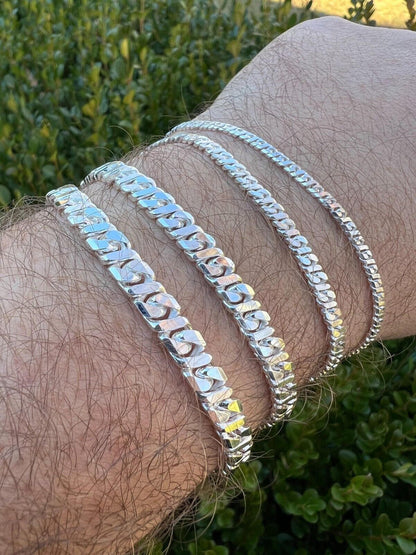 HarlemBling Real Dollar Cuban Link Chain Or Bracelet Solid 925 Sterling Silver ITALY 2.5-6mm