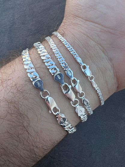 HarlemBling Real Dollar Cuban Link Chain Or Bracelet Solid 925 Sterling Silver ITALY 2.5-6mm