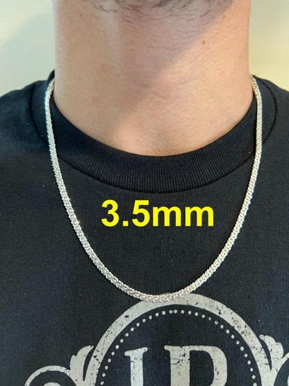 HarlemBling Real Dollar Cuban Link Chain Or Bracelet Solid 925 Sterling Silver ITALY 2.5-6mm