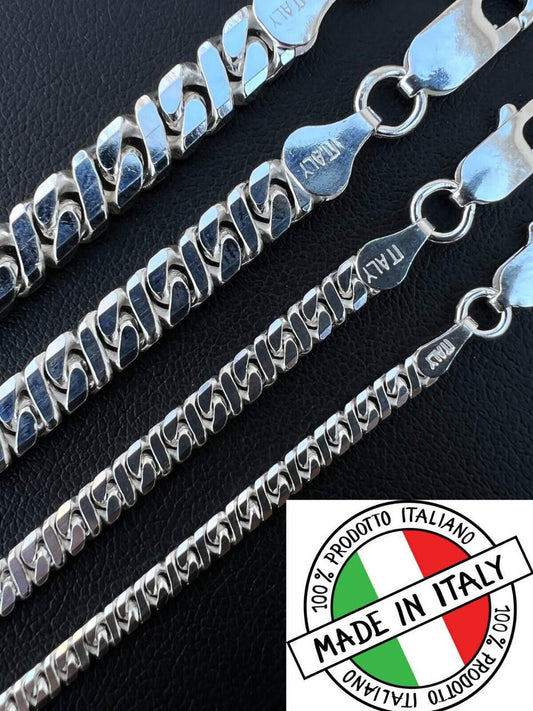 HarlemBling Real Dollar Cuban Link Chain Or Bracelet Solid 925 Sterling Silver ITALY 2.5-6mm
