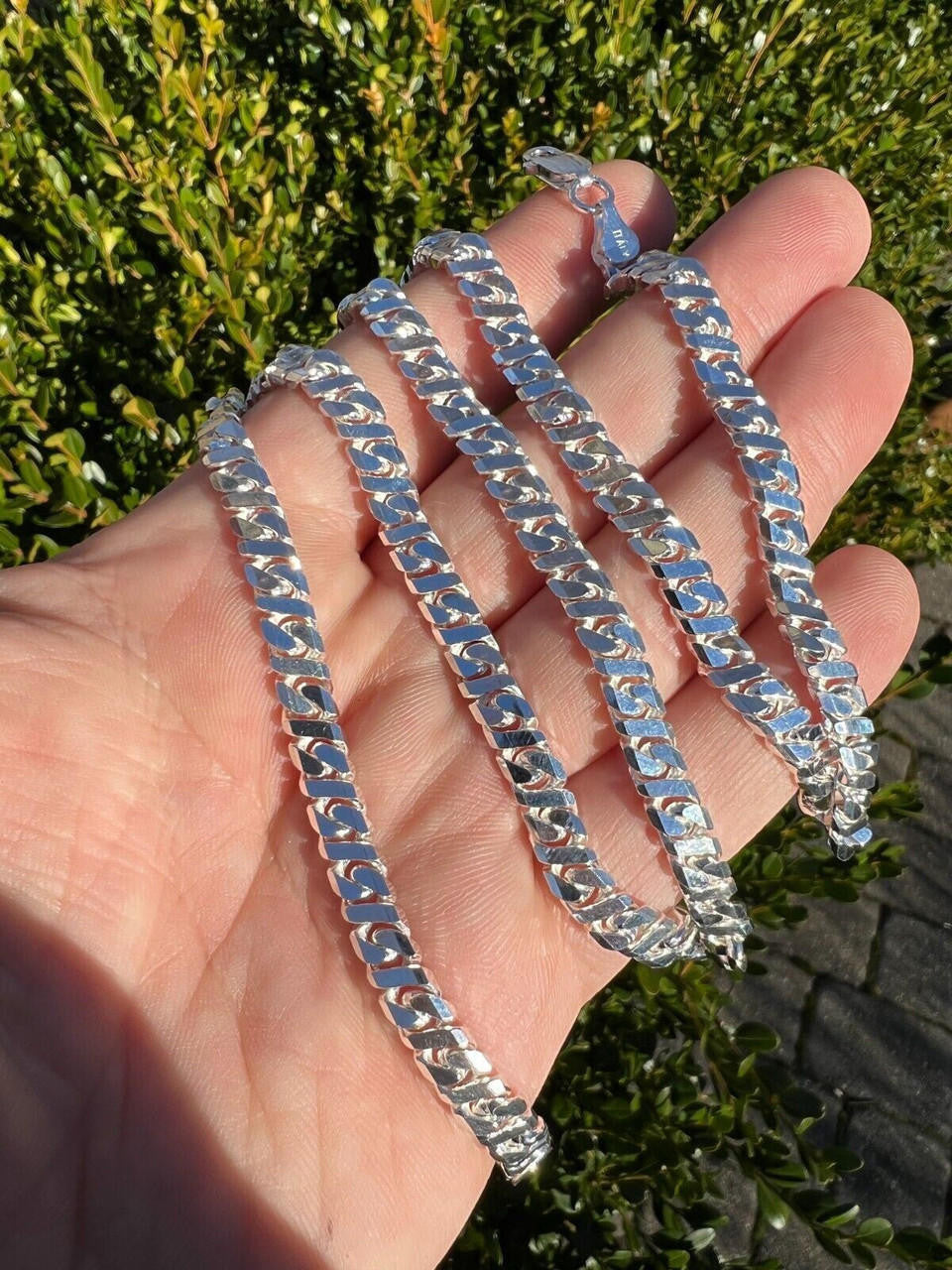 HarlemBling Real Dollar Cuban Link Chain Or Bracelet Solid 925 Sterling Silver ITALY 2.5-6mm