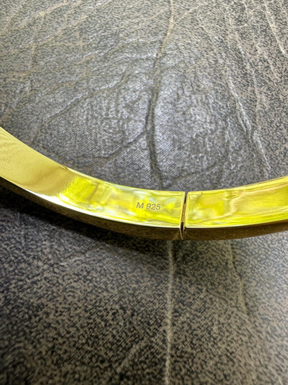 HarlemBling Real Fully Iced MOISSANITE Solid 14k Gold Plated 925 Silver Bangle Bracelet Mens Or Ladies