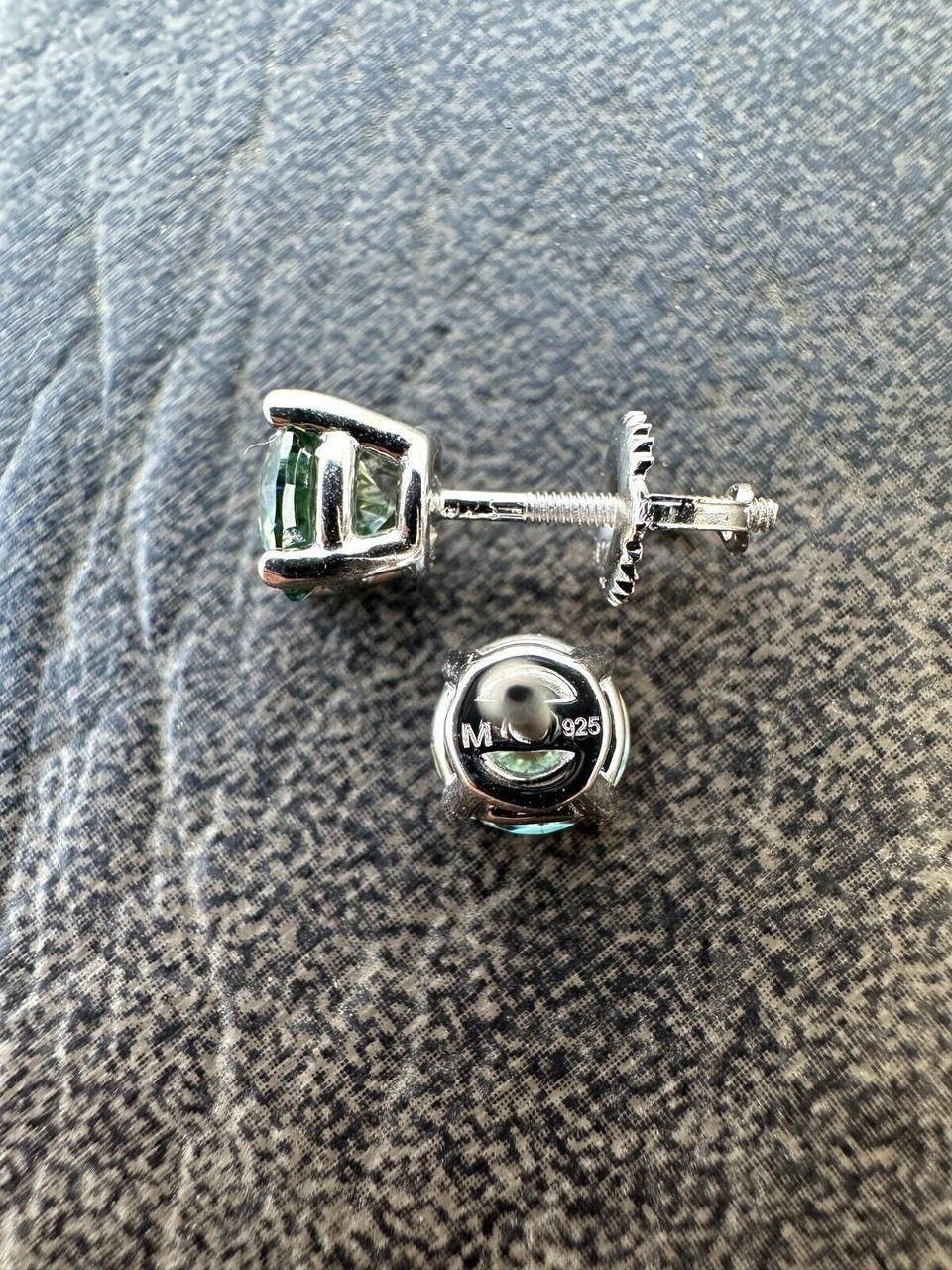 HarlemBling Real Green Moissanite Screwback Stud Earrings 925 Silver 3-8mm Iced Pass Tester