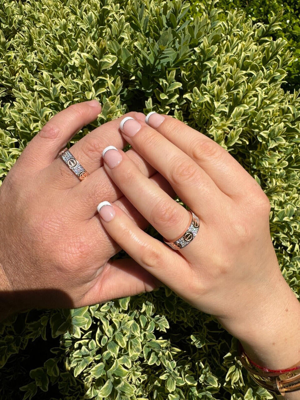 HarlemBling Real Iced Moissanite Eternity Band Wedding Screw Ring 14k Rose Gold 925 Silver