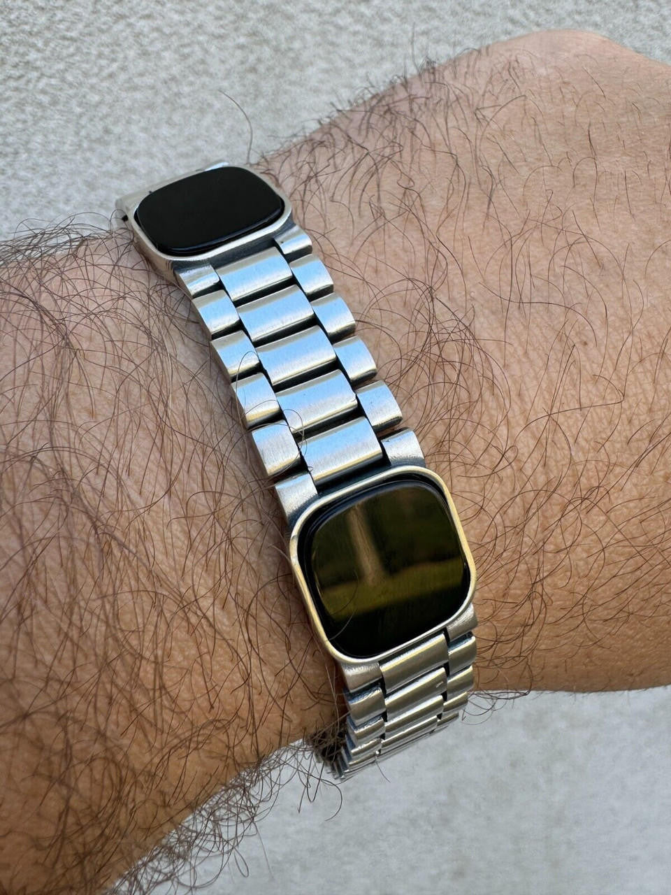 HarlemBling Real Mens Miami Presidential Rolex Bracelet W. Black Onyx Gemstone 925 Sterling Silver