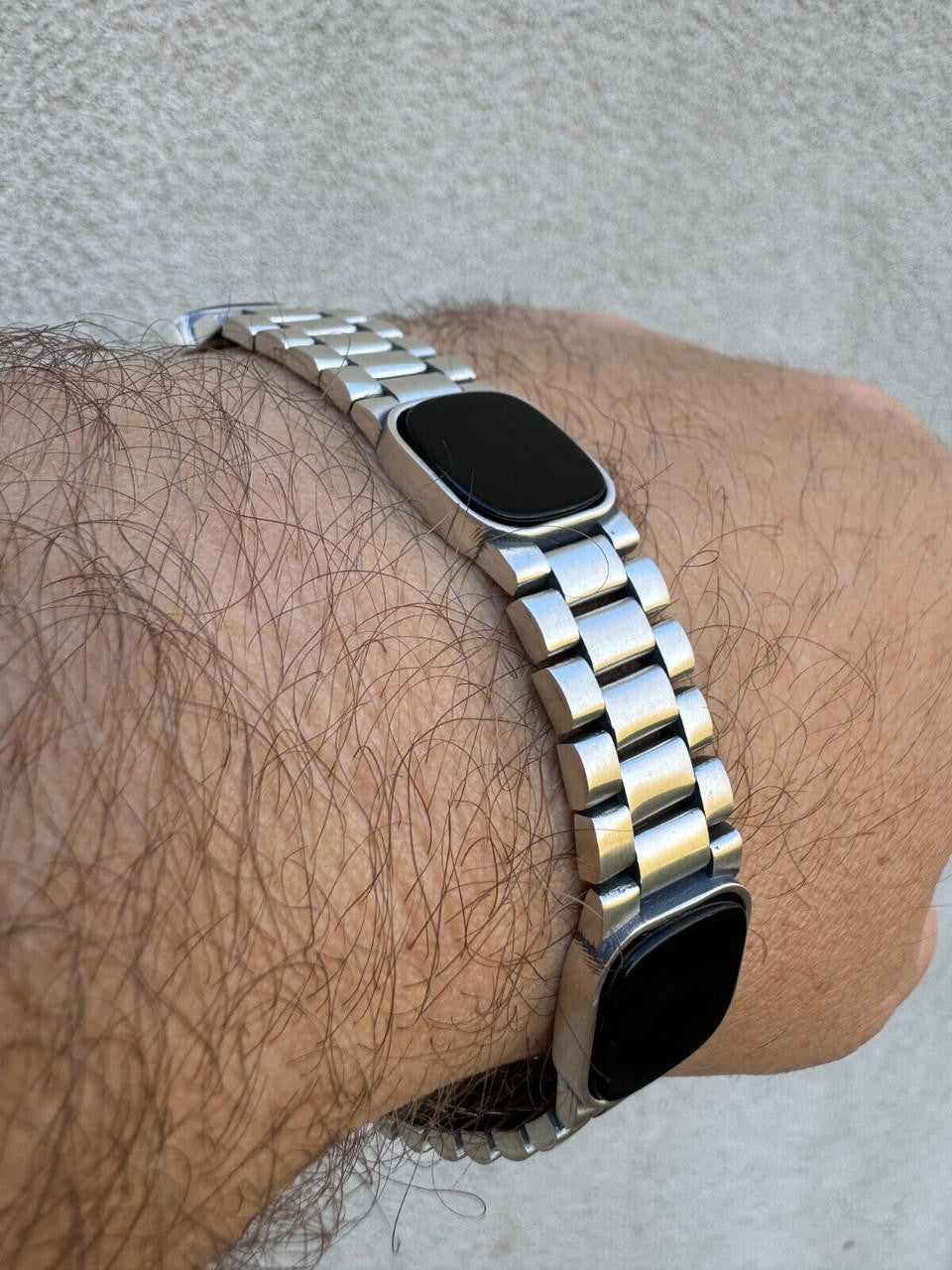 HarlemBling Real Mens Miami Presidential Rolex Bracelet W. Black Onyx Gemstone 925 Sterling Silver