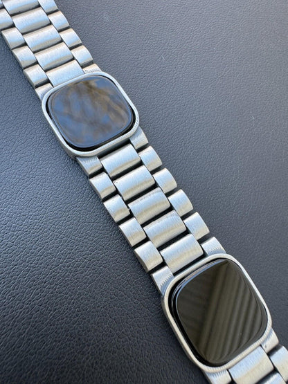 HarlemBling Real Mens Miami Presidential Rolex Bracelet W. Black Onyx Gemstone 925 Sterling Silver