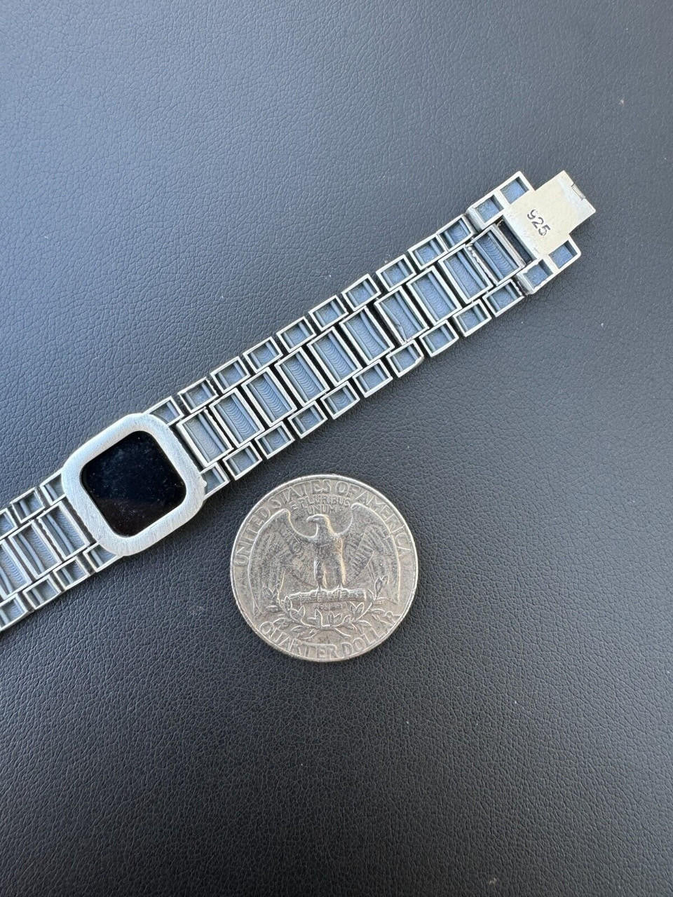 HarlemBling Real Mens Miami Presidential Rolex Bracelet W. Black Onyx Gemstone 925 Sterling Silver