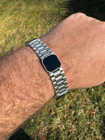 HarlemBling Real Mens Miami Presidential Rolex Bracelet W. Black Onyx Gemstone 925 Sterling Silver