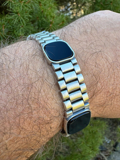 HarlemBling Real Mens Miami Presidential Rolex Bracelet W. Black Onyx Gemstone 925 Sterling Silver