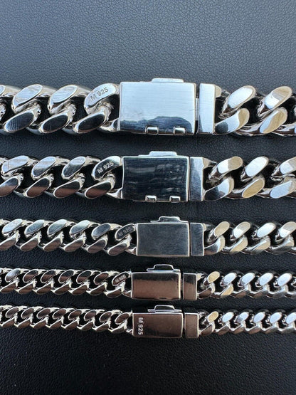 HarlemBling Real Miami Cuban Chain Necklace 925 Silver Baguette MOISSANITE Clasp Pass Tester
