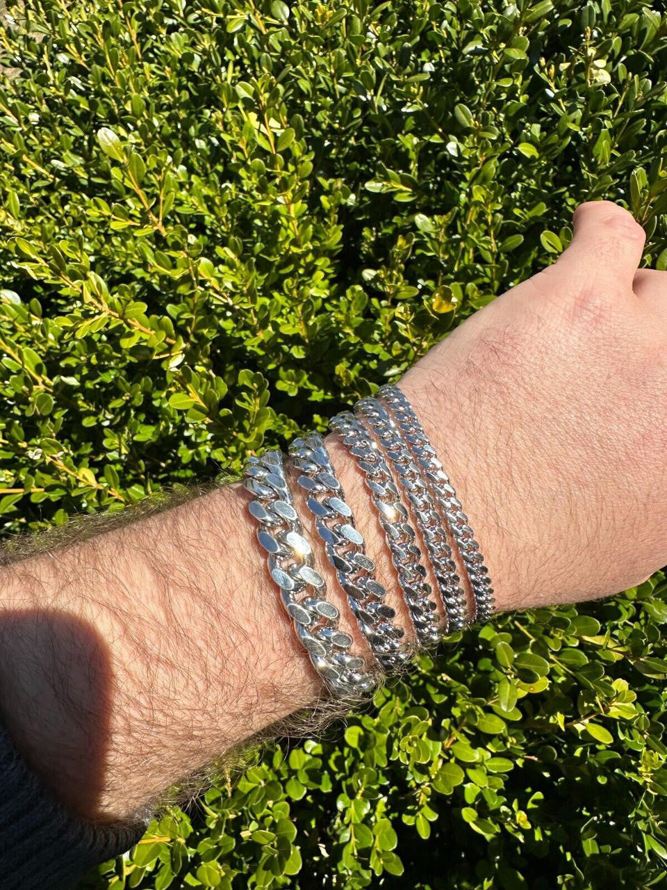 HarlemBling Real Miami Cuban Link Bracelet 925 Silver Baguette MOISSANITE Clasp Pass Tester