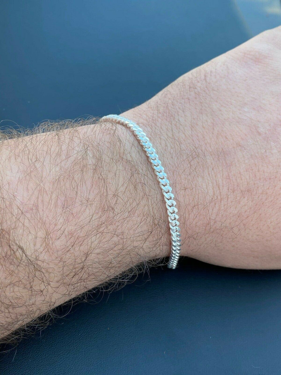 HarlemBling Real Miami Cuban Link Bracelet Solid 925 Sterling Silver Box Clasp ITALY 4-10mm