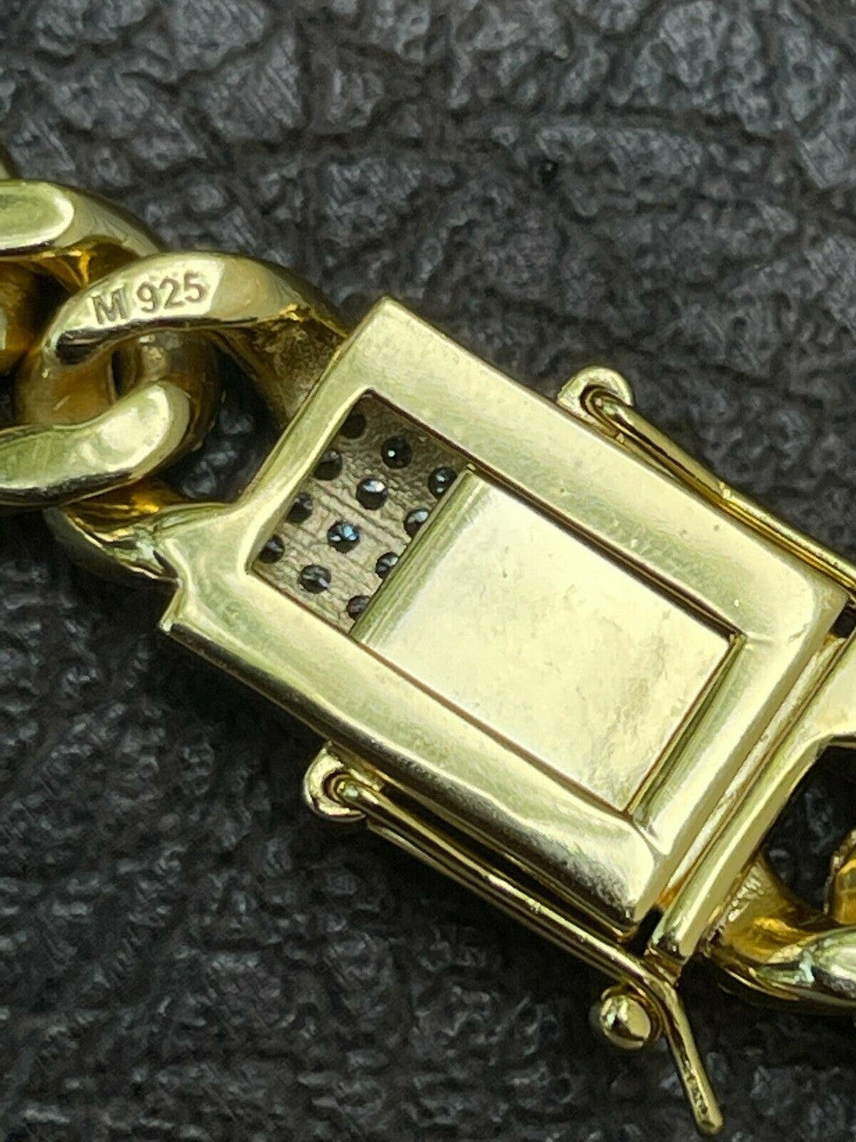 HarlemBling Real Miami Cuban Link Chain Iced Diamond Out Gold Vermeil 925 Silver Necklace