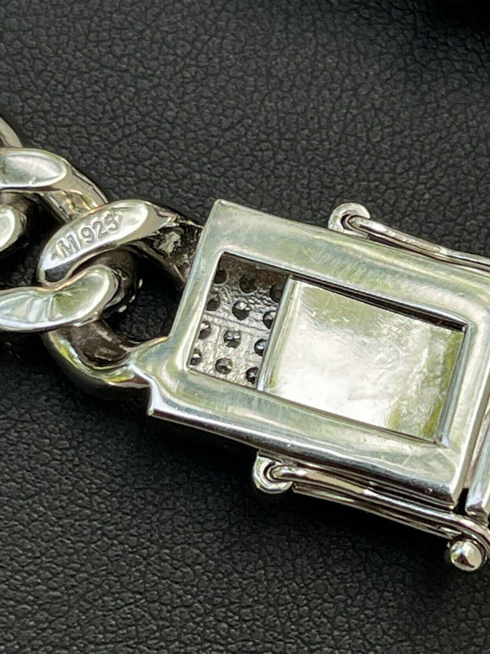 HarlemBling Real Miami Cuban Link Chain Iced Diamond Out Solid 925 Sterling Silver Necklace