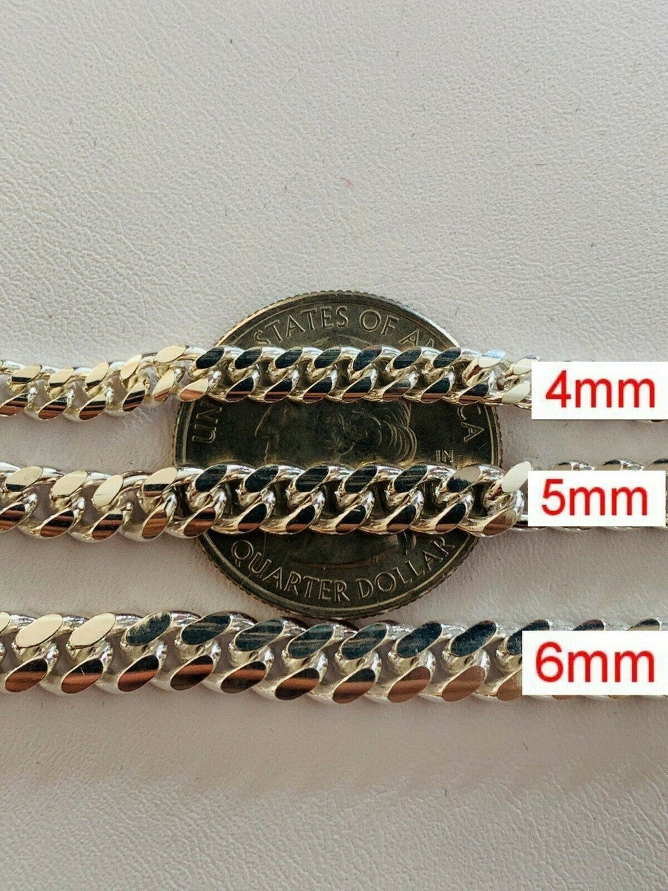 HarlemBling Real Miami Cuban Link Chain Or Bracelet Solid 925 Sterling Silver Box Lock ITALY