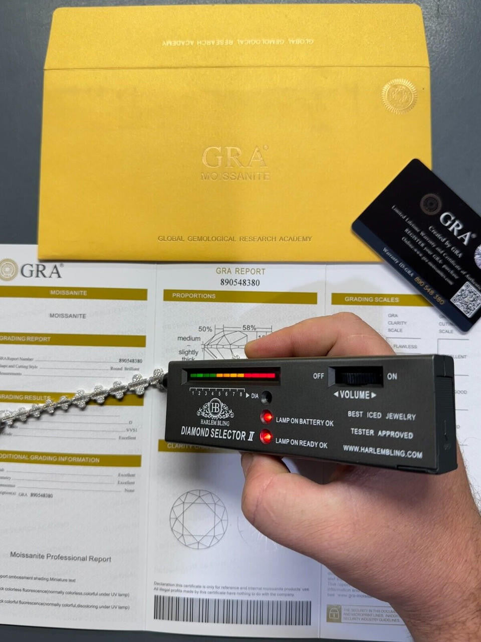 HarlemBling Real MOISSANITE 925 Silver 12mm Iced Baguette Clover Graduated Tennis Bracelet