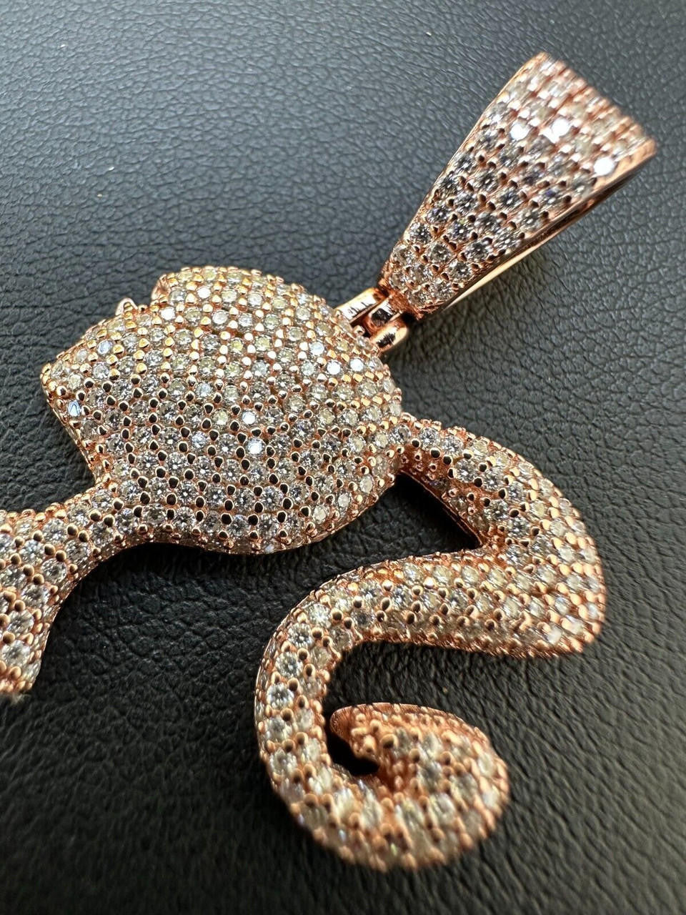 HarlemBling Real MOISSANITE 925 Silver Barbie Doll Pendant Necklace 14k Gold Plated Iced