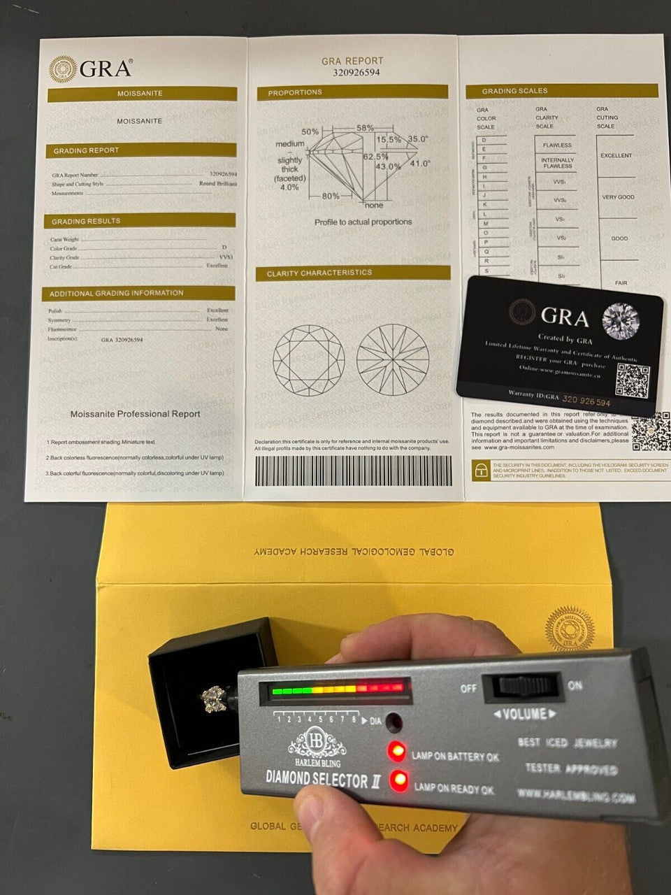 HarlemBling Real Moissanite Engagement Promise Ring 14k Gold Plated 925 Silver 1.2-4.2ct