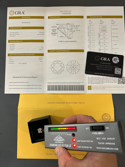 HarlemBling Real Moissanite Engagement Promise Ring 14k Gold Plated 925 Silver 1.2-4.2ct