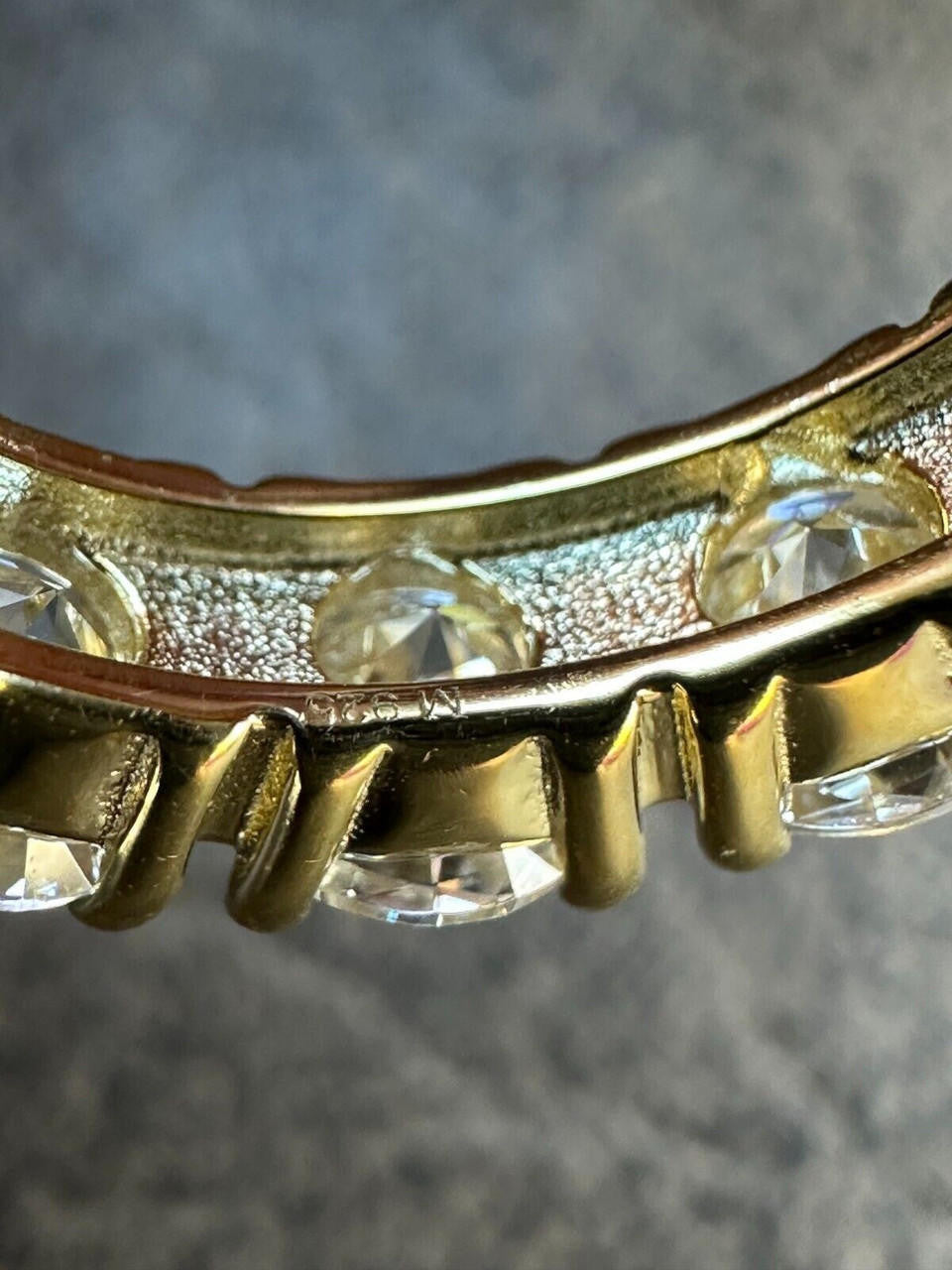 HarlemBling Real Moissanite Eternity Band Wedding Ring Diamond Test 14k Gold Over 925 Silver