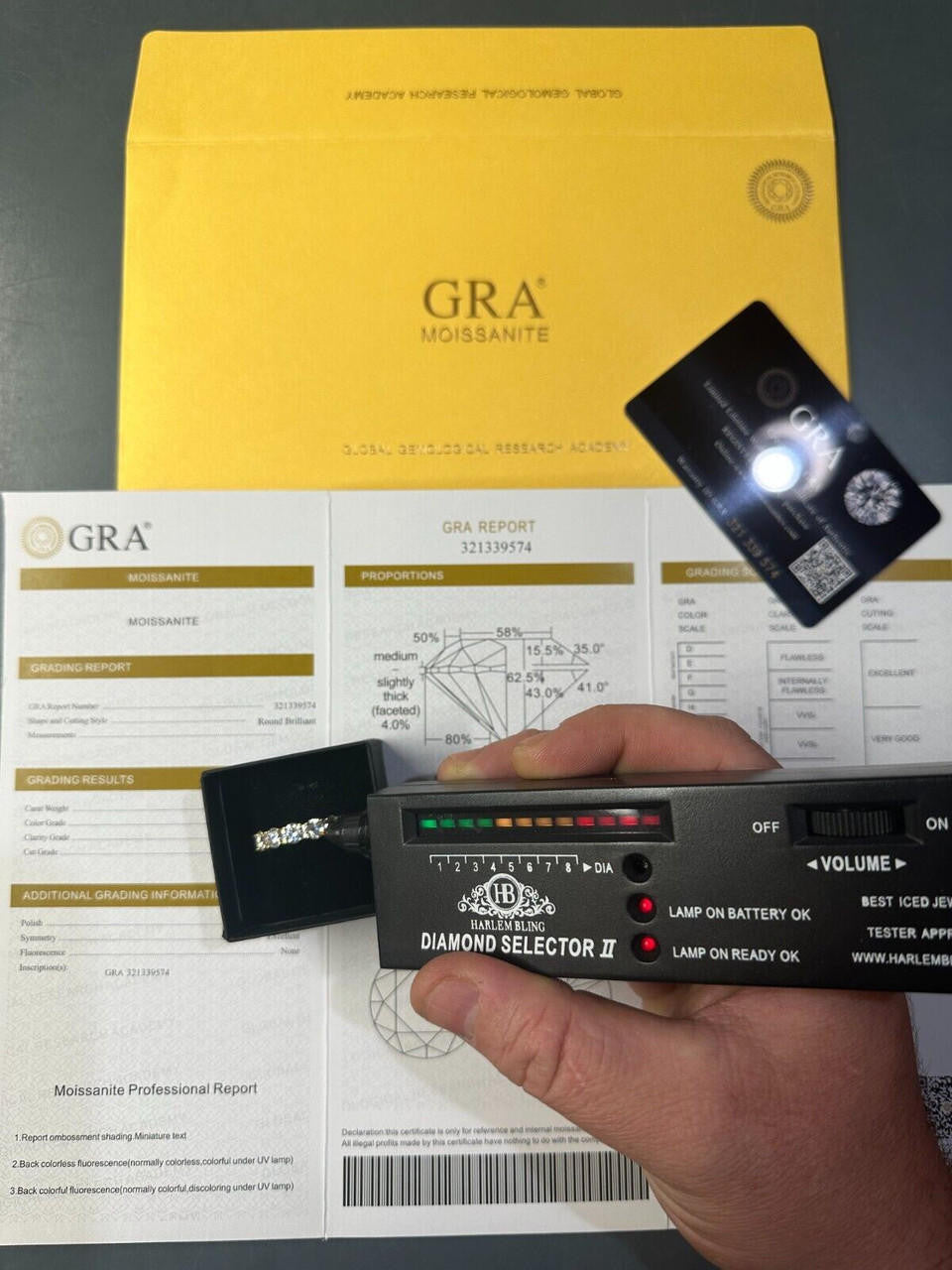 HarlemBling Real Moissanite Eternity Band Wedding Ring Diamond Test 14k Gold Over 925 Silver