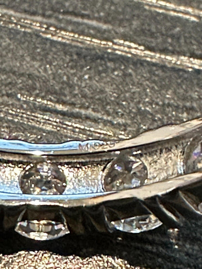 HarlemBling Real Moissanite Eternity Band Wedding Ring Pass Diamond Tester 925 Silver 2-5mm